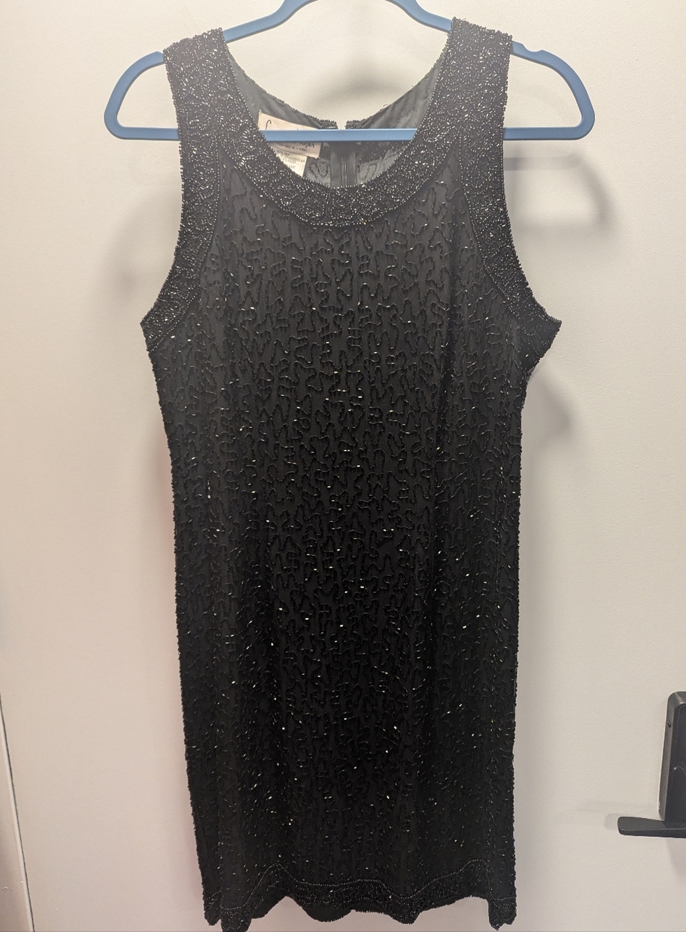 Vintage L Laurence Kazar Black Beaded Sleeveless Dress